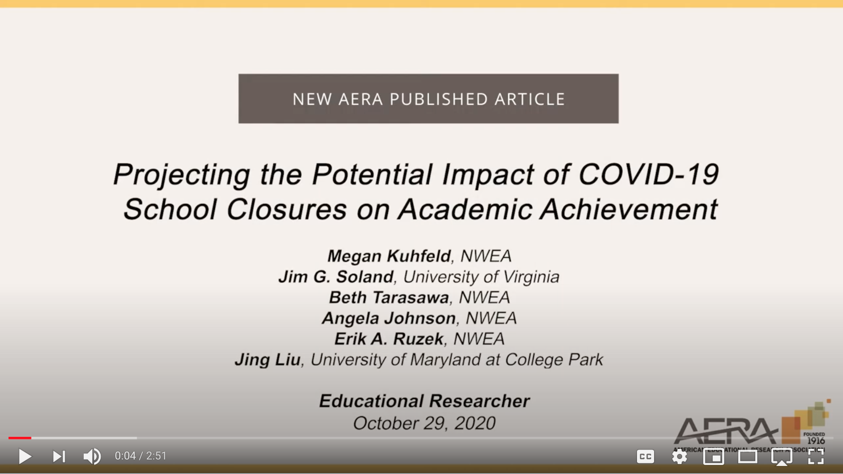 AERA Highlights October 2020